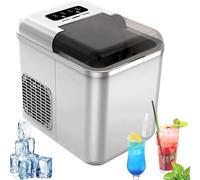 Portable Ice Maker Machine, Self-Cleaning Electric Ice Dispenser with Ice Scoop & Basket, 1.3L Countertop Design with LED Display for Home Office Bar Restaurant