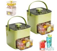Portable Ice Maker with Lid and Storage Box 48 Ice Cubes, 2026 New Ice Cube Machine, Ices Cube Container with Hidden Handle, Removal at the Touch of a Button, Always at Hand(C)
