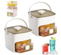Portable Ice Maker with Lid and Storage Box 48 Ice Cubes, 2026 New Ice Cube Machine, Ices Cube Container with Hidden Handle, Removal at the Touch of a Button, Always at Hand(D)