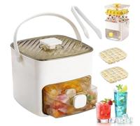 Portable Ice Maker with Lid and Storage Box 48 Ice Cubes, 2026 New Ice Cube Machine, Ices Cube Container with Hidden Handle, Removal at the Touch of a Button, Always at Hand(B)