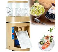 Portable Ice Shaver, 12L Capacity Bucket, Adjustable Texture Knob Fine to Coarse, Auto Reverse Anti-Jam Protects Motor, for Making Shaved Snow ice and Smoothies
