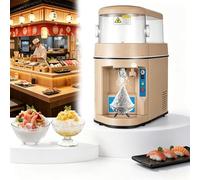 Portable Ice Shaver 440W, Electric Ice Crusher with Adjustable Texture Knob, Auto Reverse Anti-Jam Feature for Bingsu and Slushies