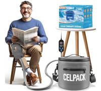 Portable Ice Therapy Machine for Post-Operative Recovery, Sports Injuries, Knee Pain, Sprains, Swelling,Full Knee Brace with Silent Pump, Timer Remote Control Cold Therapy Device Grey