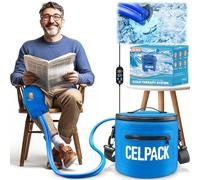 Portable Ice Therapy Machine for Post-Operative Recovery, Sports Injuries, Knee Pain, Sprains, Swelling,Full Knee Brace with Silent Pump, Timer Remote Control Cold Therapy Device Blue