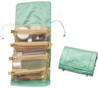 Portable in Bag Cosmetic Bag Four Wash Portable Folding Bag Travel Storage Cosmetic Large Large Hard Case Black One Size(Green)