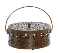 Portable Incense Coil Burner, Suitable for Citronella, Sandalwood, Daily Incense (Brown)