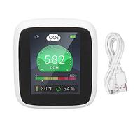 Portable Indoor CO2 Monitor with NDIR Sensor - Temperature & Humidity Detection for Home and Office