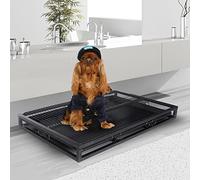Portable Indoor Dog Potty Tray for Small to Medium Dogs, Puppy Training Toilet with Pad Holder - Perfect for Housebreaking in Apartments, Balconies, and Outdoors (65x45x8cm)