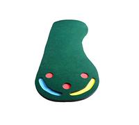 Portable Indoor/Outdoor Golf Game Mat, Golf Practice Mat 92x275cm Dark Green Nylon & SBR 30mm EVA Foam Base 3 Holes 2in Incline