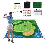 Portable Indoor/Outdoor Golf Game Set, Golf Training Set With Chipping Golfs Play Mat, Hitting Mats, 20 Sticky Golfs Balls, Play Equipment For Home Backyard Range Office Lawn Garage (180 X 150 Cm)