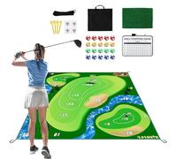 Portable Indoor/Outdoor Golf Game Set, Golf Training Set With Chipping Golfs Play Mat, Hitting Mats, 20 Sticky Golfs Balls, Play Equipment For Home Backyard Range Office Lawn Garage (180 X 150 Cm)