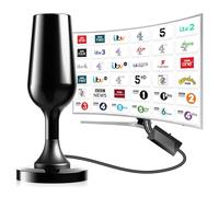 Portable Indoor Tv Aerial, Digital Ariels for Tv with Booster, Freeview Aerial Indoor, 4k Smart Hdtv Antenna for Usb Television channels & VHF/UHF/DAB - Magnetic Base (Tv Aeria (Amplified))