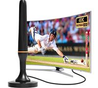 Portable Indoor TV Aerial, Digital Indoor Aerial for Smart TV with Magnetic Base, Freeview Smart HDTV Ariel Internal UK, Long Range, Inside HDTV Antenna for USB Television 4K 1080P-Easy to install