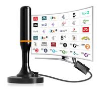 Portable Indoor TV Aerial for Smart Tv, Freeview Digital TV Ariels Indoor Amplified, HDTV Antenna Interior for 4K 1080P- Magnetic Base - VHF UHF DAB
