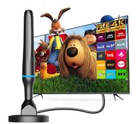 Portable Indoor TV Aerial, Freeview Digital Indoor Aerial for Smart Tv, Usb HDTV Antenna Interior Ariels for 4K 1080P- Magnetic Base - VHF UHF DAB