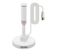 Portable Indoor TV Aerial with Magnetic Base White-LEADSIGN 360°Reception High Gain Digital Freeview TV Antenna, 4K 1080P VHF UHF