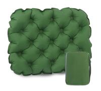 Portable Inflatable Airplane Seat Cushion for Travel Office Camping, 3D Air Cell Pressure Relief Foldable Pad (Green)