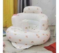 Portable Inflatable Baby Seat,Blow up Toddler Chair with Built-in Air Pump,Toddler Baby Learn to Sit up Chair Sofa for Back Head Support Sitting Infant Seat for Travel Home Outdoor (Bear, M)