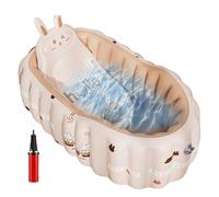 Portable Inflatable Bath | Foldable Pool | Non-Slip Seat with Pump and Mat | PVC 90 x 58 cm Lightweight and Safe, Ideal for Bathrooms, Home, Travel