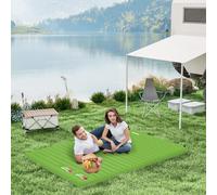 Outsunny Portable Inflatable Camping Bed with Double Mattress Green - 195cm x 138cm x 10cm