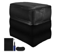 Portable Inflatable Foot Rest Pillow, Black PVC Adjustable Height | Double Valve, Tightly Stitched Build, Reliable Support, Compact Travel Use