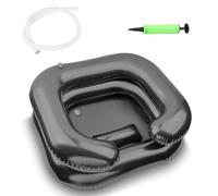 Portable Inflatable Hair Washing Basin with Head Pillow for Elderly and Disabled - Leak-Proof Design, Neck Support & Drain Hose, Black