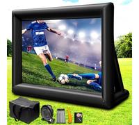 Portable Inflatable Outdoor Movie Screen with Carry Bag & Blower, Double-Sided Design for Front/Rear Viewing, No Creases, Perfect for Picnics & Pool Parties (16ft) 24ft