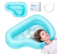 Portable Inflatable Shampoo Basin, Hair Washing Bowl for Bedridden, Disabled, Hair Wash Tub for Home Use (Blue)