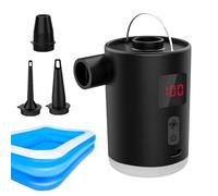 Portable Inflator Pump, Small Air Pump for Inflatable Boats, Rechargeable Compressors, Quick Inflation with LED Lamp for Camping, Guests, Children, , Backpacking, Portable Air Mattress