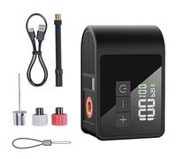 Portable Inflator with Digital LCD Display, 100 PSI Max Pressure and Brushless Motor, 74x48mm Compact Design for Bicycles, Balls and Sports Equipment with Auto-Shutoff