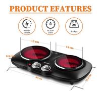 Portable Infrared Ceramic Dual Hot Plate,2100W,2.73kg Cusimax Black One Size
