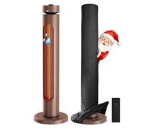 Portable Infrared Patio Heater 2000W Electric Heater with 8 Heating Levels, Tip-over Protection, IP45 Waterproof, 8H Timer, Remote Control, 33 Inch, Elegent Brown