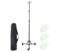Portable Infusion Pole | Adjustable Infusion Holder with Bottle Hook, Foldable Care Stand with Wheels for Hospital Home Seniors