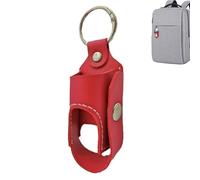 Portable Inhaler Holder - PU Leather Keychain Case Travel Organizer | Compact Medicine Storage for Outdoor, Allergies, School, Work, Handbag, Backpack, , red, 3,8 x 3,8 x 9 cm, Modern