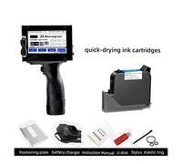 Portable Inkjet Coder, 25.4mm One-inch Handheld Inkjet Printer Portable Production Date LOGO Coding Machine Small Packaging Box Printing Permanent Ink(Printer-Black Ink)