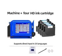 Portable Inkjet Coder, 25.4mm Portable Inkjet Printer, Small Mini QR Code Batch Number Printer, Fast Drying Ink No Fading(1 Printer-4 HD ink)