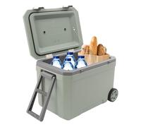 Portable Insulated Cooler 45L with Wheels, Pull Rod, Handle and Drainage Outlet - Perfect for Fishing, Travel, Picnics, and Outdoor Activities
