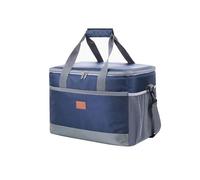 Portable Insulated Cooler Bag, Multi-Functional Tote with Side Pockets, Waterproof, 3-6 Hours, for Shopping Work Picnic Camping, Hand-Carry/Shoulder-Carry/Crossbody,35L,Blue