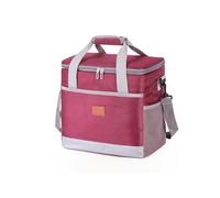 Portable Insulated Cooler Bag, Multi-Functional Tote with Side Pockets, Waterproof, 3-6 Hours, for Shopping Work Picnic Camping, Hand-Carry/Shoulder-Carry/Crossbody,15L,Red