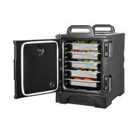 Portable Insulated Food Pan Carrier, End-Loading Stackable Design with Handles for Camping and Restaurant Use