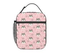 Portable Insulated Lunch Bag Cute Wolf Cartoon Animals Cooler Lunch Container Thick Reusable Lunch Box Tote Bag for Work Picnic School Kids