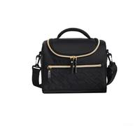 Portable insulated lunch bag for WomenMen large leakproof lunch cooler tote with triple foam insulation adjustable shoulder strap polyester fiber lunch box for everyday use (black)