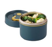 Portable Insulated Lunch Container, Stainless Steel Round Shape Bentoes Box Food Container, 650ml, Modern Design, Unisex, Hand Wash for Work, School, Outdoor Dining