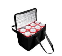 Portable Insulated Lunch Cooler Bag | Folding Thermal Picnic Ice Pack and Drink Carrier for Beer Delivery for Food & Grocery Delivery Bag Hold(Large Black)