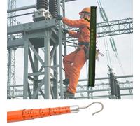 Portable Insulated Telescoping Measuring Stick, 50 40 30 20 ft Epoxy Resin Distance Measuring Pole, Survey Rod for Lineman Live Power Line Work(12 m/39.4 ft)