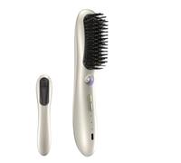 Portable Ionic Styler - Cordless Smoothing Brush for Silky Hair | Rapid Ceramic Heating with USB Charging & Constant Heat Control for Professional Frizz Reduction, Camping, and Vacation Glamour