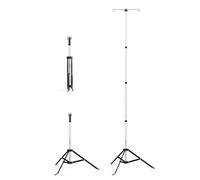Portable IV Stand, Height Adjustable Aluminum Alloy IV Pole Drip Stand with 2 Hooks,Dialysis Bag Holder,Iv Pole for Elderly Home Care,Hospital and Clinic