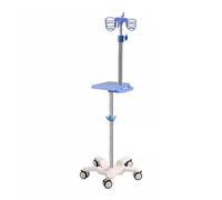 Portable IV Stand with Wheels, Adjustable Height 4-Hook Rolling IV Pole, Heavy-Duty Base for Hospital and Home Infusion Therapy