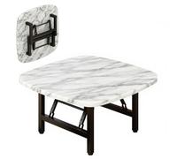 Portable Japanese Folding Coffee Table Multi-Use Low Table for Small Spaces Meditation Altar & Laptop Desk Easy Assembly Compact Design (White 60x60cm/24x24in)