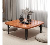 Portable Japanese Folding Coffee Table - Vinta 28in Tea Table for Living & Dining Room, Reddish Brown - Slish, Versatile Design for Space-Saving